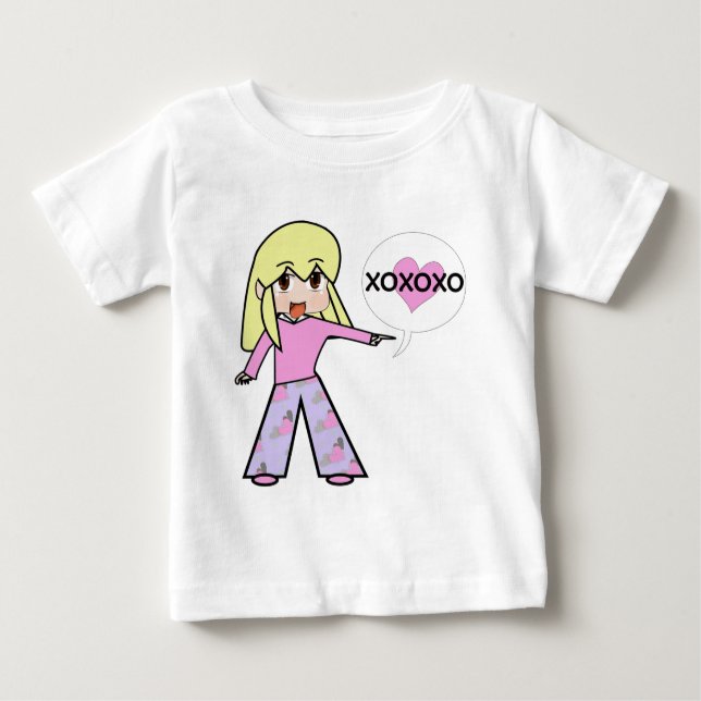 Camiseta Para Bebê Namorados Chibi (Frente)