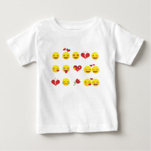 Camiseta Para Bebê Namorados Emojis