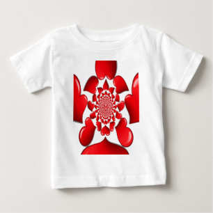 Camiseta Para Bebê Namorados Feliz Corações Vermelhos Grandes