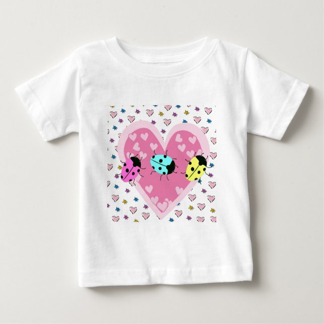 CAMISETA PARA BEBÊ NAMORADOS LADYBUGS (Frente)
