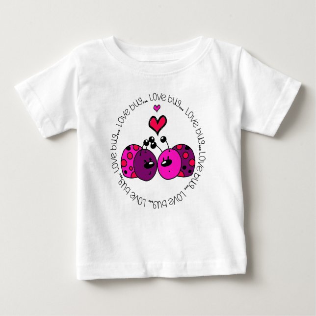 Camiseta Para Bebê Namorados Love Inseto (Frente)