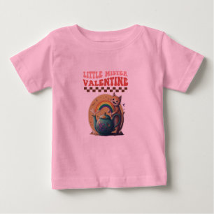 Camiseta Para Bebê namorados mestre sorrindo bule arco-íris