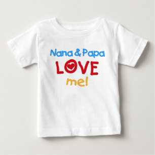 Camiseta Para Bebê Nana e a papá amam-me