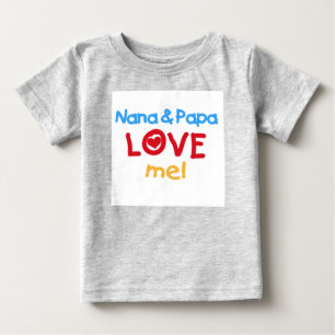 Camiseta Para Bebê Nana e a papá amam-me