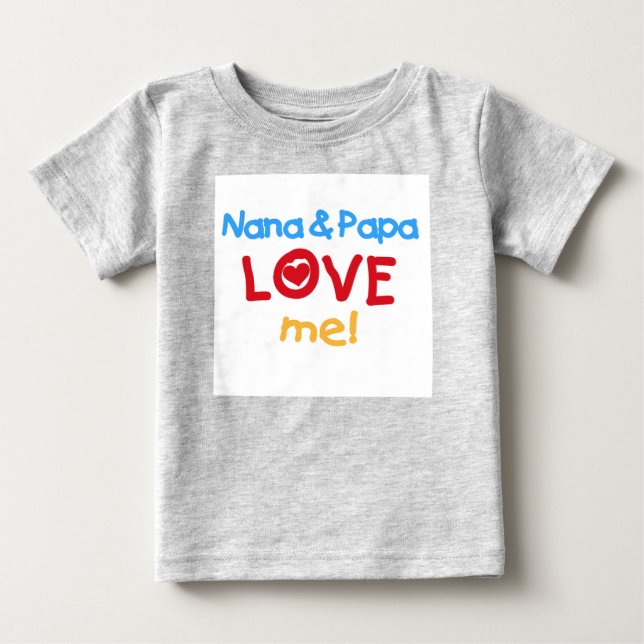 Camiseta Para Bebê Nana e a papá amam-me (Frente)