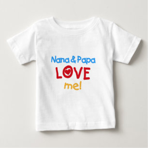 Camiseta Para Bebê Nana e a papá amam-me