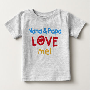 Camiseta Para Bebê Nana e a papá amam-me
