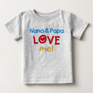 Camiseta Para Bebê Nana e a papá amam-me