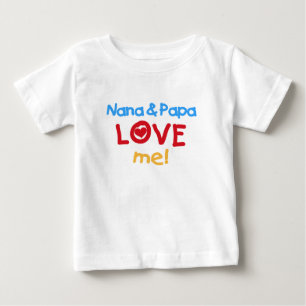 Camiseta Para Bebê Nana e a papá amam-me