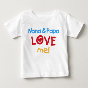 Camiseta Para Bebê Nana e a papá amam-me