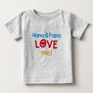 Camiseta Para Bebê Nana e a papá amam-me