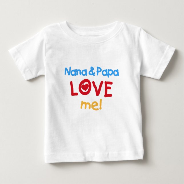 Camiseta Para Bebê Nana e papai me amam (Frente)
