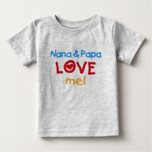 Camiseta Para Bebê Nana e papai me amam