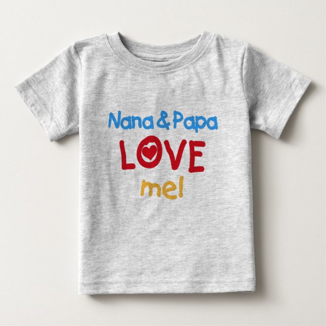 Camiseta Para Bebê Nana e papai me amam (Frente)