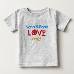 Camiseta Para Bebê Nana e papai me amam