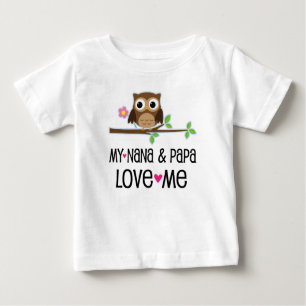 Camiseta Para Bebê Nana e Papai Me Amam, Baby Owl