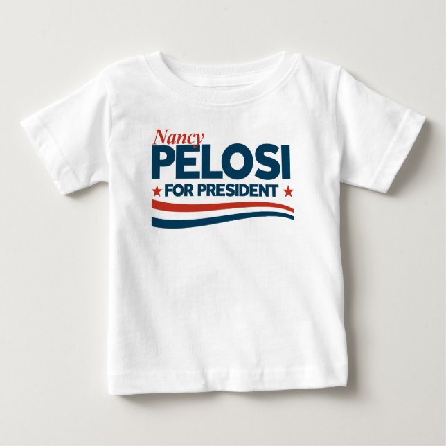 Camiseta Para Bebê Nancy Pelosi para Presidente (Frente)