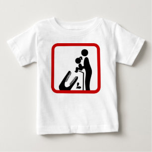 Camiseta Para Bebê Não alimente a filha ao sinal do jardim zoológic