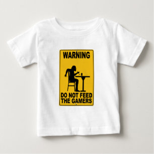 Camiseta Para Bebê Não alimente os Gamers