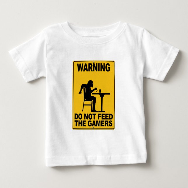 Camiseta Para Bebê Não alimente os Gamers (Frente)