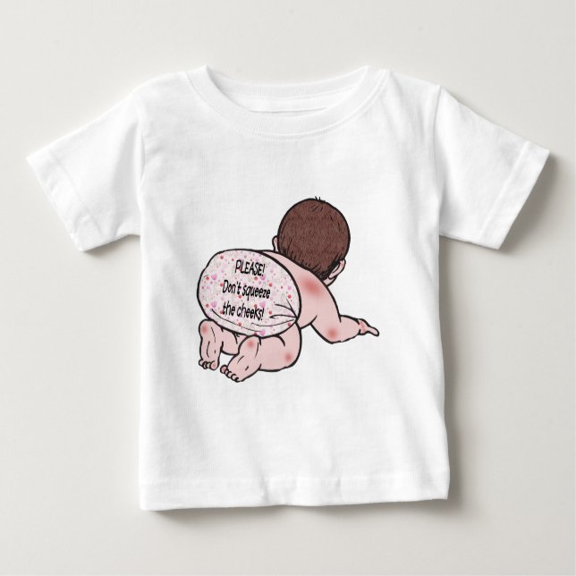 Camiseta Para Bebê Não aperte as bochechas (Frente)