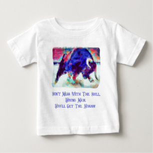 Camiseta Para Bebê Não Brinque Com A Camiseta Branca De Bebê Touro