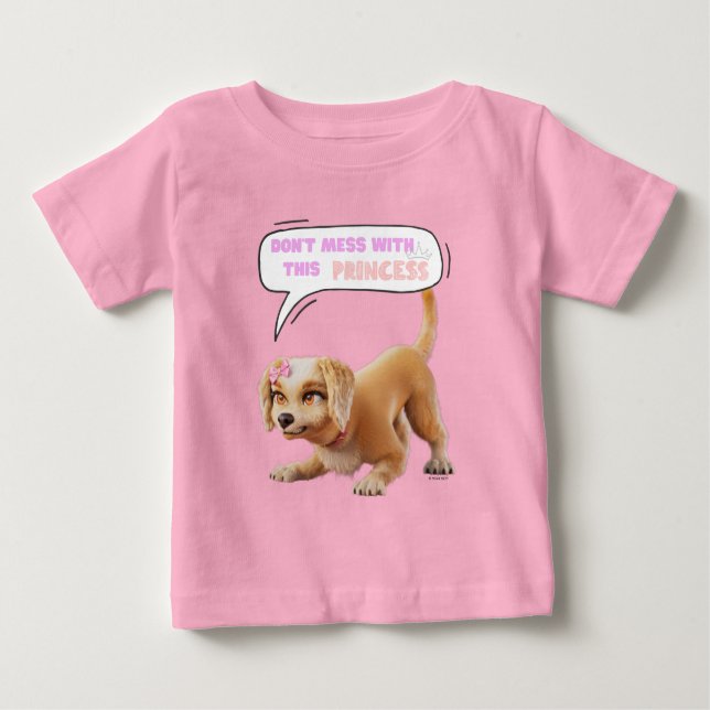 Camiseta Para Bebê Não Brinque com Esta Princesa (Frente)