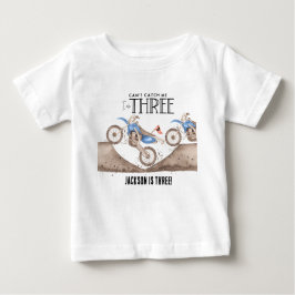 Camiseta Para Bebê Não consegue me apanhar Moto de terra azul 3º aniv