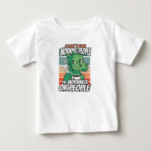 Camiseta Para Bebê Não gosto de pessoas matinais, ou manhãs ou pessoa