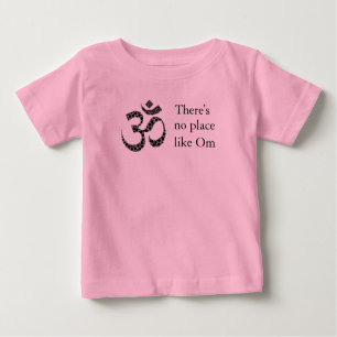 Camiseta Para Bebê "Não há lugar como Om" Yoga Baby 12-24mo