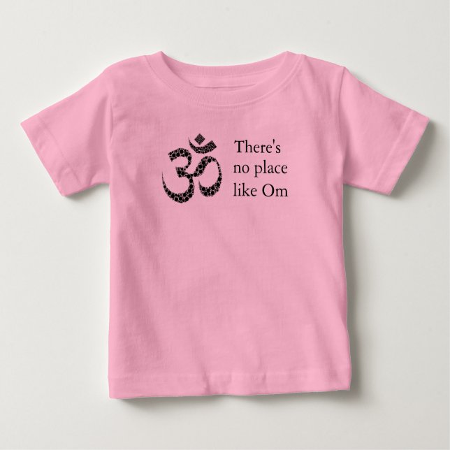 Camiseta Para Bebê "Não há lugar como Om" Yoga Baby 12-24mo (Frente)