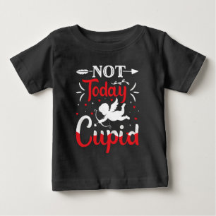 Camiseta Para Bebê Não Hoje Dia de os namorados Engraçado Cupido