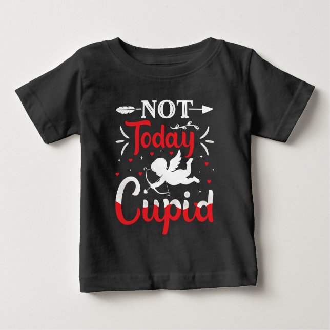 Camiseta Para Bebê Não Hoje Dia de os namorados Engraçado Cupido (Frente)