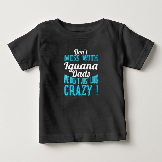 Camiseta Para Bebê Não mexa com Pais Iguana (Frente)