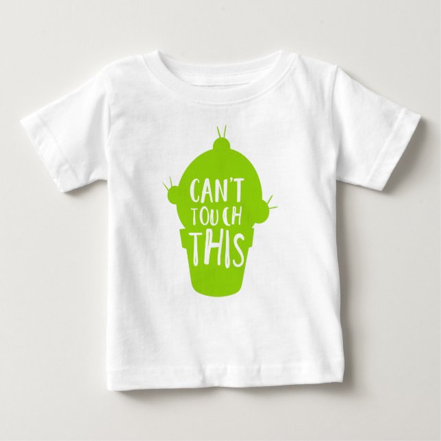 Camiseta Para Bebê Não posso tocar nisso, Cactus, Cactos, Succulent,  (Frente)