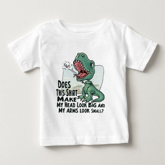 Camiseta Para Bebê Não Rex Grandes Braços De Cabeça (Frente)