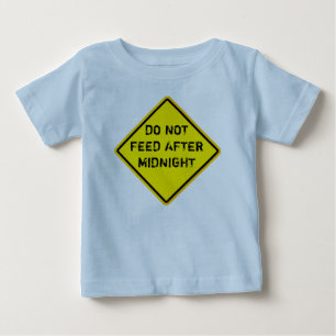 CAMISETA PARA BEBÊ NÃO SE ALIMENTE APÓS A MEIA-NOITE