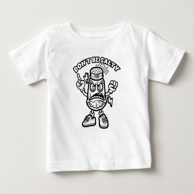 Camiseta Para Bebê Não seja salgado, ilustração engraçada (Frente)