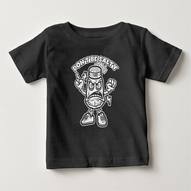 Camiseta Para Bebê Não seja salgado, ilustração engraçada (Frente)