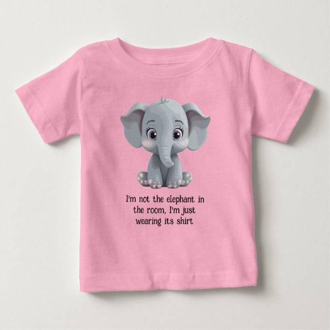 Camiseta Para Bebê Não sou o elefante na sala (Frente)
