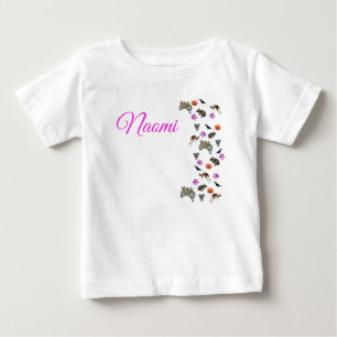 Camiseta Para Bebê Naomi, Nome Com Vida Selvagem Australiana,  