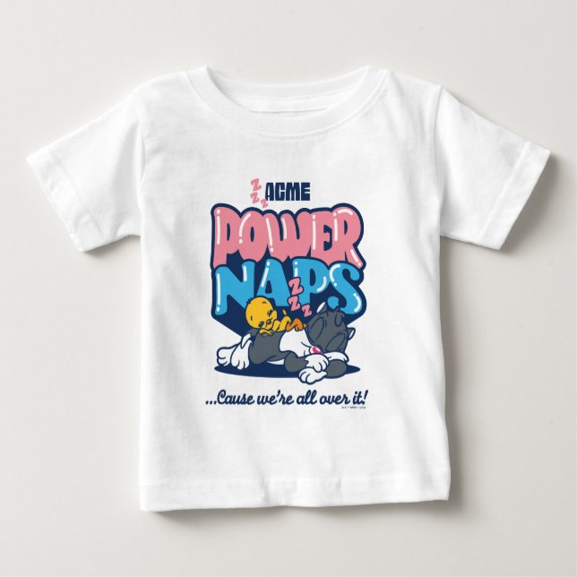 Camiseta Para Bebê Naps de energia do Baby TWEETY™ & SYLVESTER™ (Frente)