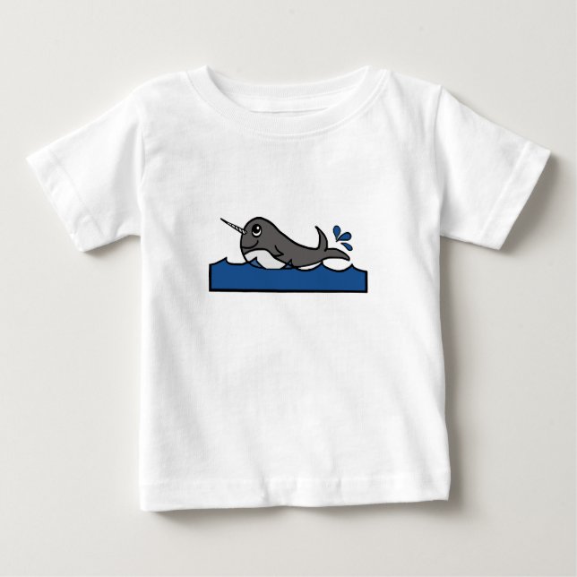 Camiseta Para Bebê Narwhal Splash (Frente)