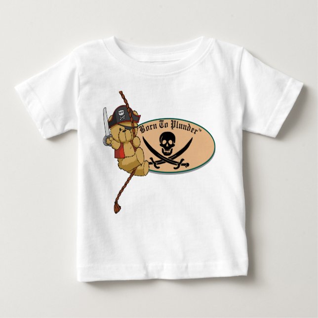 Camiseta Para Bebê Nascer à pilhagem - pirata do urso de ursinho na (Frente)