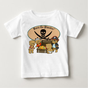Camiseta Para Bebê Nascer à pilhagem - piratas & tesouro do urso de