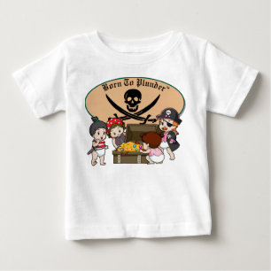 Camiseta Para Bebê Nascer a saqueamento - Piratas e tesouro para meni