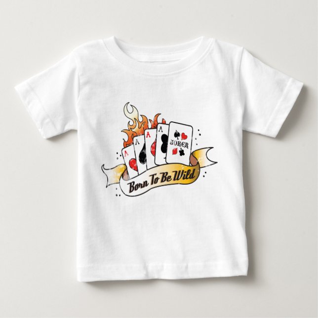 Camiseta Para Bebê Nascer a ser T selvagem (Frente)