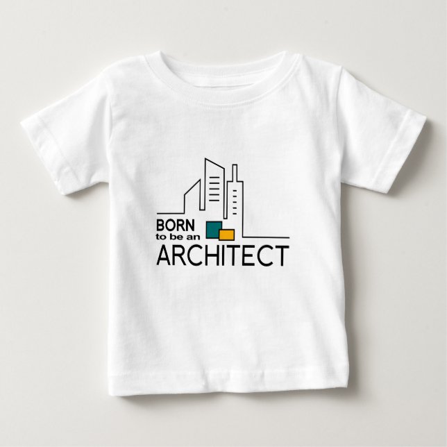 Camiseta Para Bebê Nascer a ser um arquiteto (Frente)