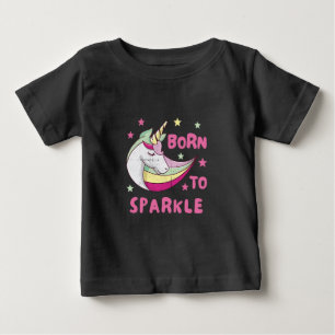 Camiseta Para Bebê Nascer de ser um mago-brilho Unicórnio