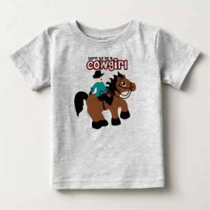 Camiseta Para Bebê Nascer de ser uma Cowgirl